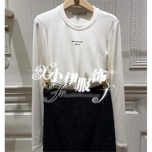 曼娅奴商场专柜2023年冬装 加绒T恤MN42RC014 长袖