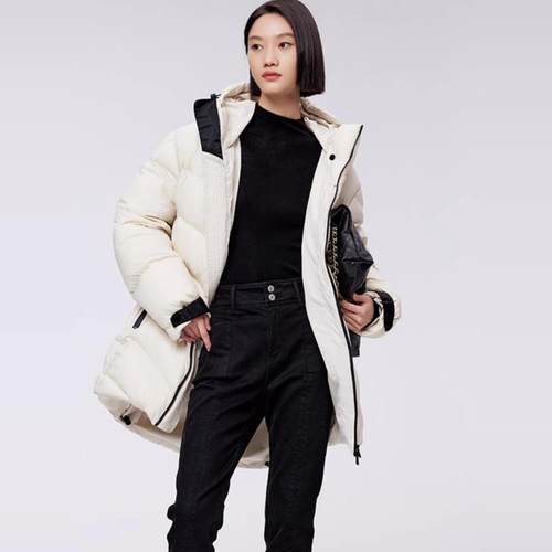 Migaino曼娅奴羽绒服女2023秋冬新款白色保暖时尚外套MN42IB014