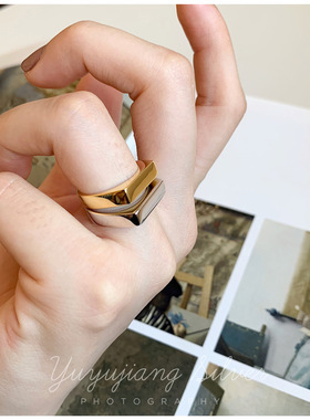 几何光面戒指女素圈百搭小众