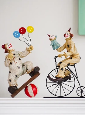 欧式复古马戏团小丑手办可爱公仔