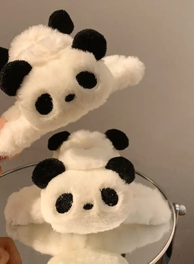 可爱毛绒抓夹女后脑勺发夹卡通