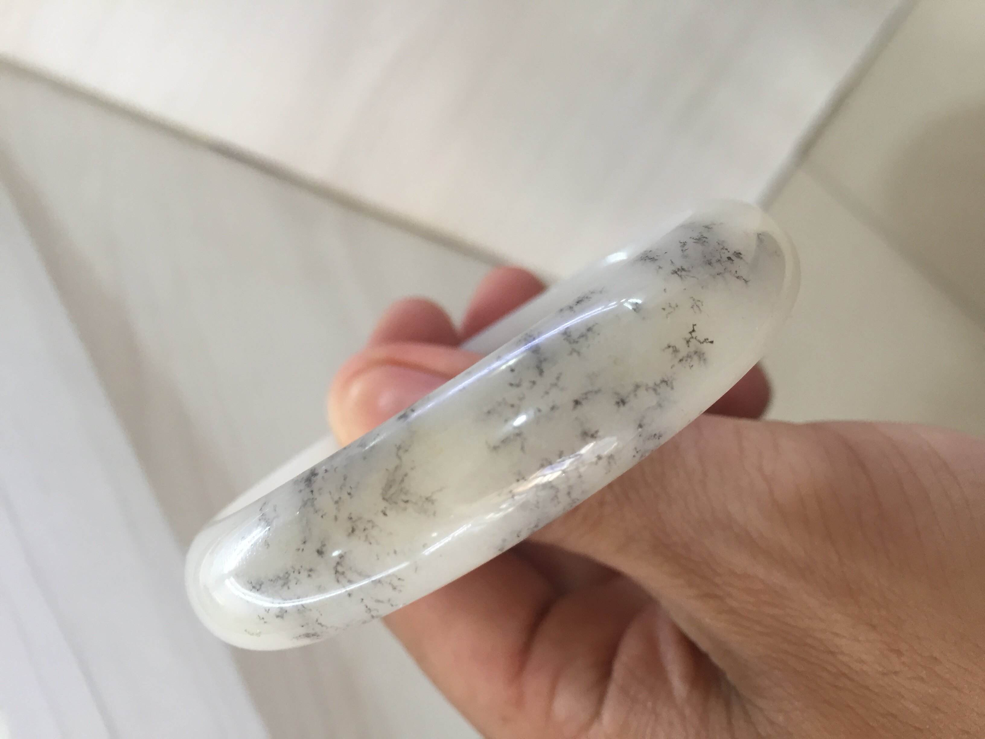 佘太翠稀缺经典老料白水草 草整形好 底子水润白无杂无裂无纹