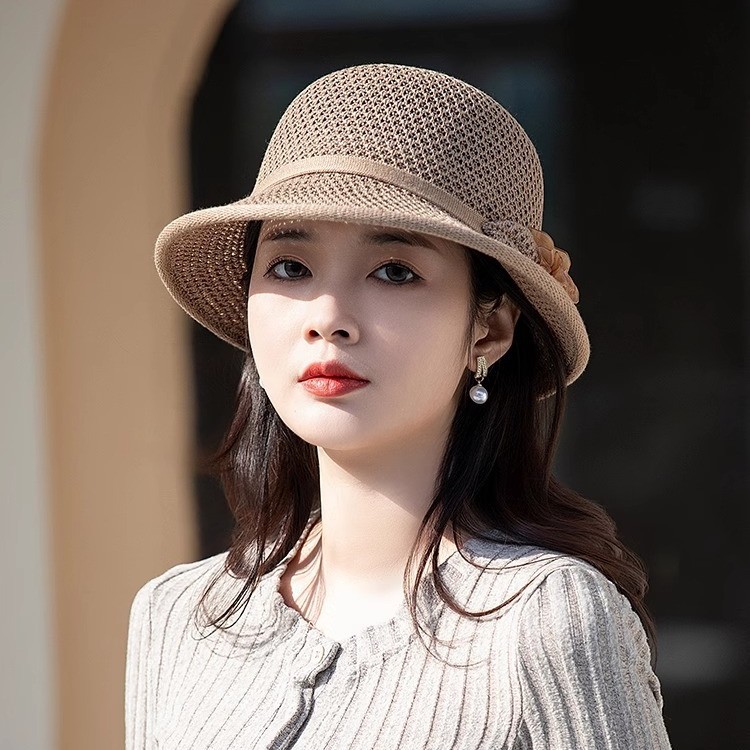 防晒渔夫帽女遮阳帽子女款2025新款夏季时尚太阳帽子夏天薄款盆帽