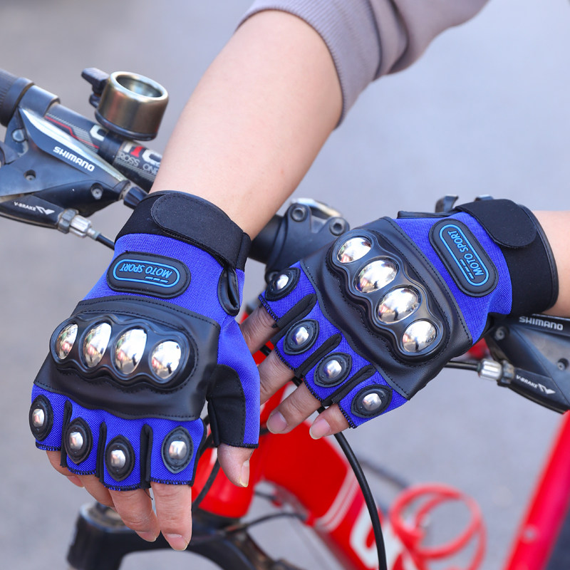 摩托车骑行手套骑士机车装备防滑防摔赛车夏季男女士通勤四季半指