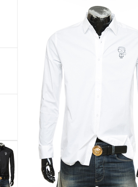 Karl Lagerfeld 卡尔拉格斐老佛爷男士简约长袖衬衫605918 512600