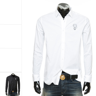 Karl Lagerfeld 卡尔拉格斐老佛爷男士简约长袖衬衫605918 512600