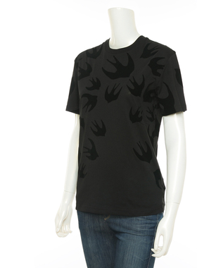 女士 MCQ ALEXANDER MCQUEEN麦昆 丝绒燕子短袖T恤 318978 RLT73