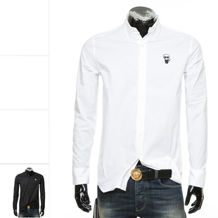 Karl Lagerfeld 卡尔拉格斐老佛爷男士修身长袖衬衫605911 512600