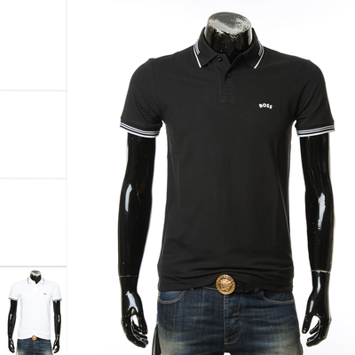 HugoBoss徽标休闲短袖POLO衫