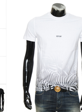 ICE PLAY 男士潮牌斑马休闲时尚圆领短袖T恤 24E U1P0 F019 6324