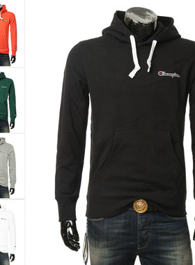 Champion 冠军 潮牌 草写logo 男士刺绣毛里连帽套头卫衣 214780