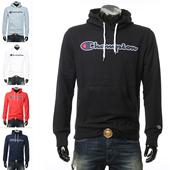 休闲套头连帽卫衣 Champion 214183 刺绣草写LOGO 男士 冠军 潮牌