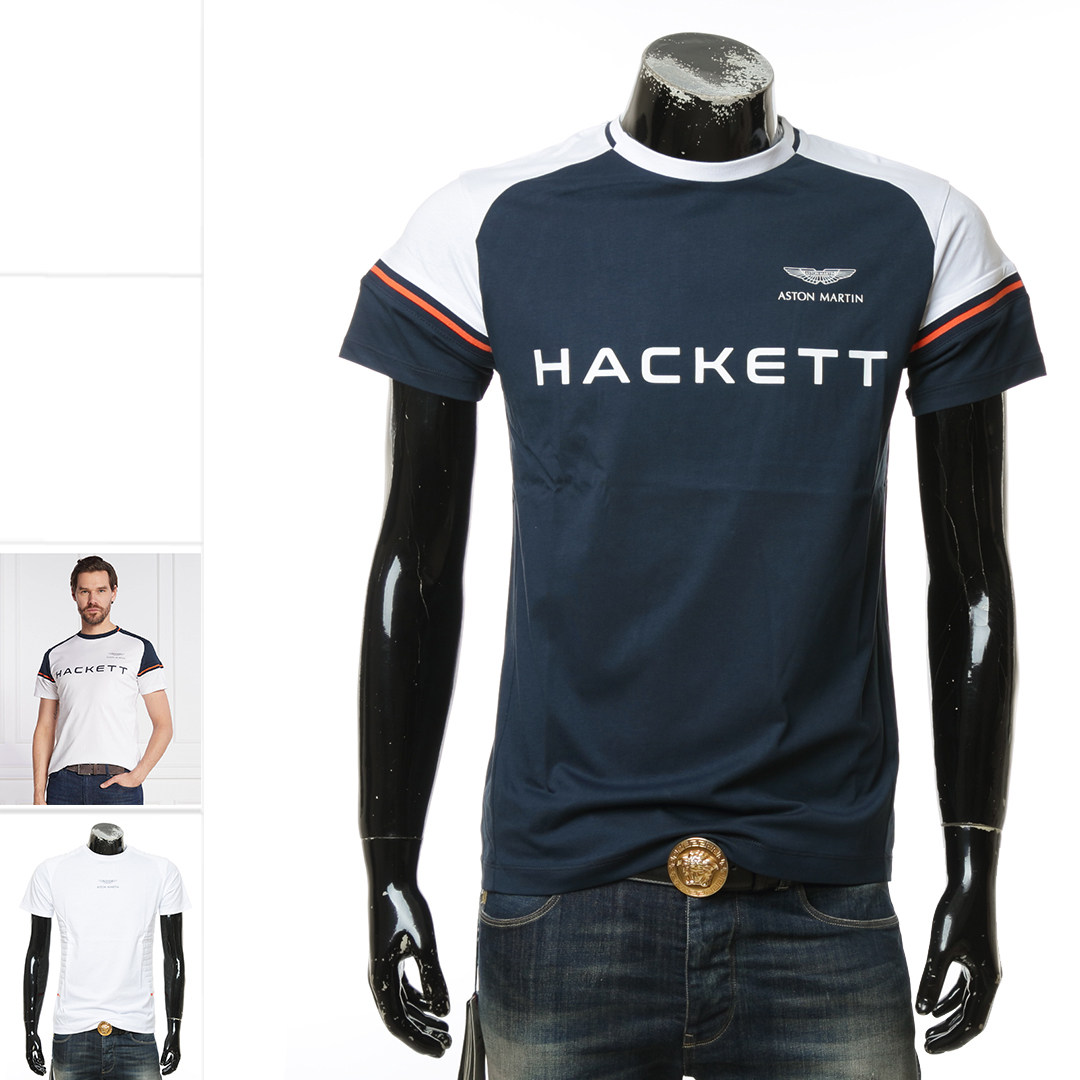 HACKETT 哈克特阿斯顿马丁联名撞色男士纯棉短袖圆领T恤HM500711