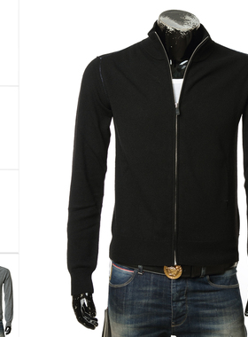 Trussardi 楚萨迪 男羊毛混纺保暖开衫针织衫 52M00617 0F000701