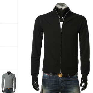 Trussardi 楚萨迪 男羊毛混纺保暖开衫针织衫 52M00617 0F000701