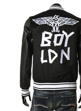 BOY LONDON 男潮牌鹰标羊毛夹克TAPE EAGLE SHORT VARSITY JACKET