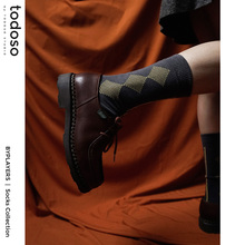 todoso socks BYPLAYERS系列条纹中筒袜精梳棉男女彩色