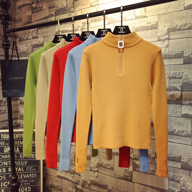 秋冬季新款半高领ins超火针织衫
