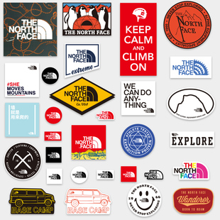 30枚户外潮牌北面The North Face个性酷炫贴画旅行箱电脑手机贴纸