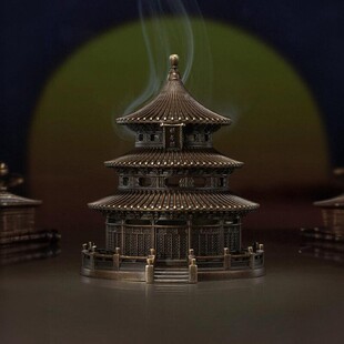 铜师傅 铜摆件《祈年殿香炉》家用室内桌面客厅家居装饰品摆件