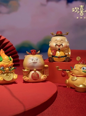 铜师傅欢喜小将国潮招财摆件