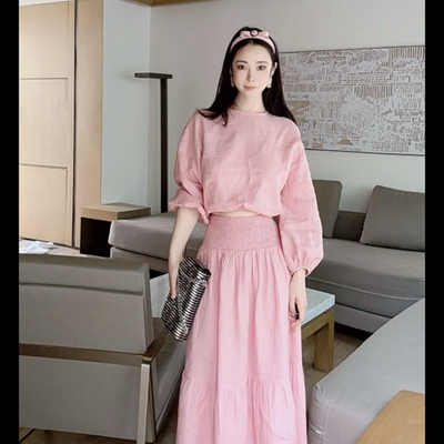 繁花店设计落显瘦+重工打揽半身裙名媛女神范一键拿捏套装A9957