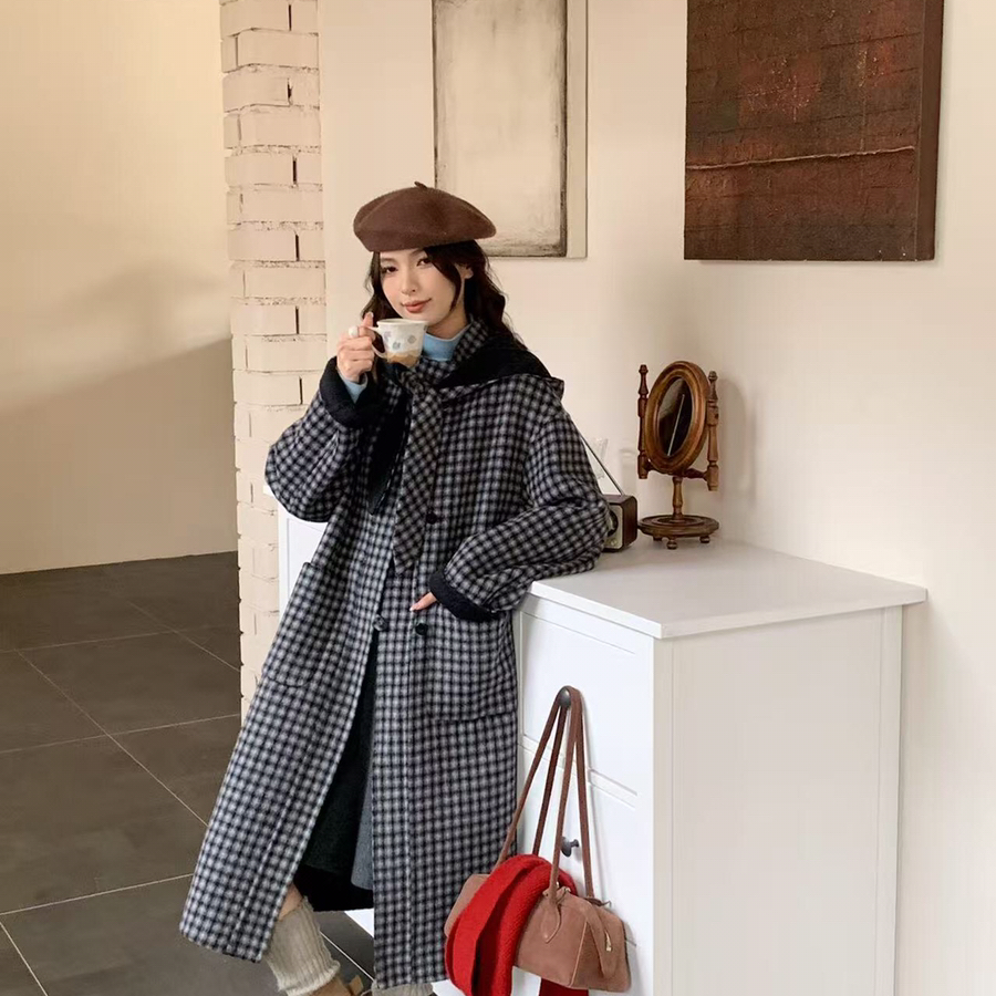 繁花小众泡菜馆-松显瘦羊毛外套(配可拆卸帽子)（含65绵羊毛）301