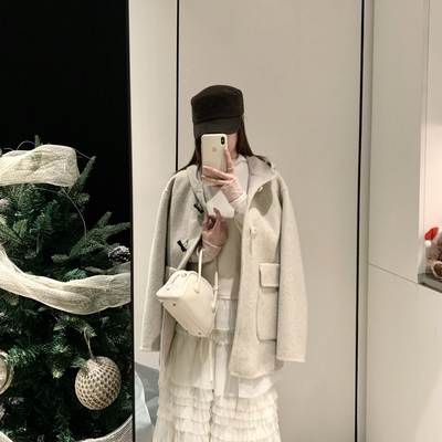 繁花～巨减龄显瘦中长款不挑人羊毛外套(含70.3绵羊毛)10902-W01