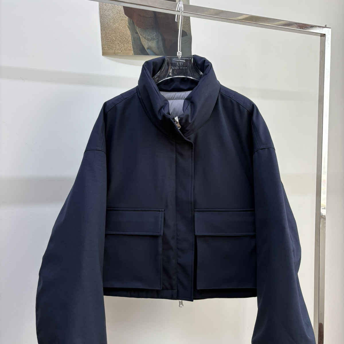 繁花穿短款立领大口袋保暖羽绒服外套(每一件都有质检报告)953771