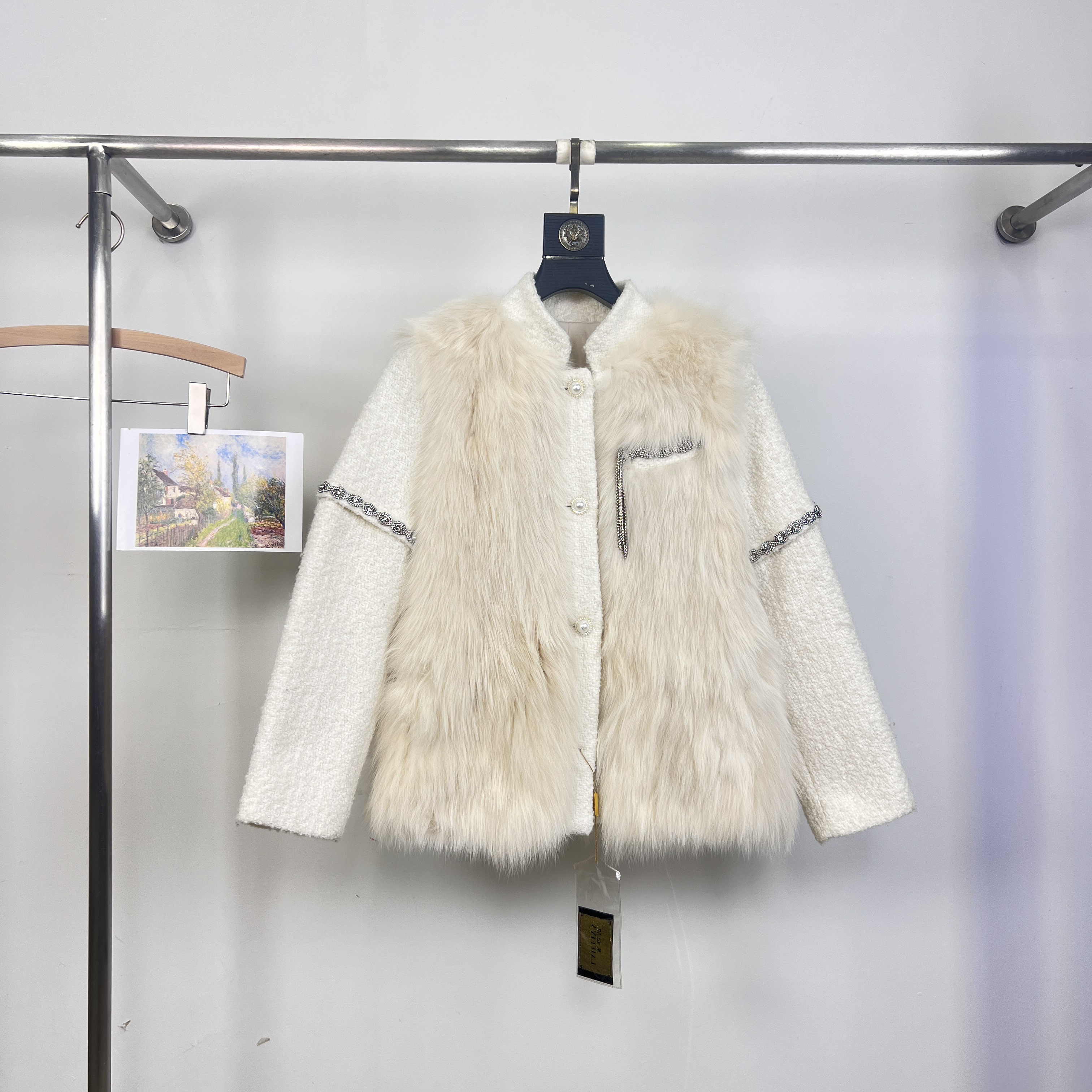 繁花设计感气质女神保暖皮草外套（含100狐狸毛）FM117