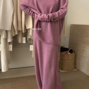 含15.1绵羊毛 3512 针织衫 繁花店冬上新极简百搭圆领蝙蝠袖