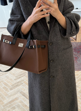 繁花小众领单排扣毛呢外套羊毛外套（含75绵羊毛）YC-88078