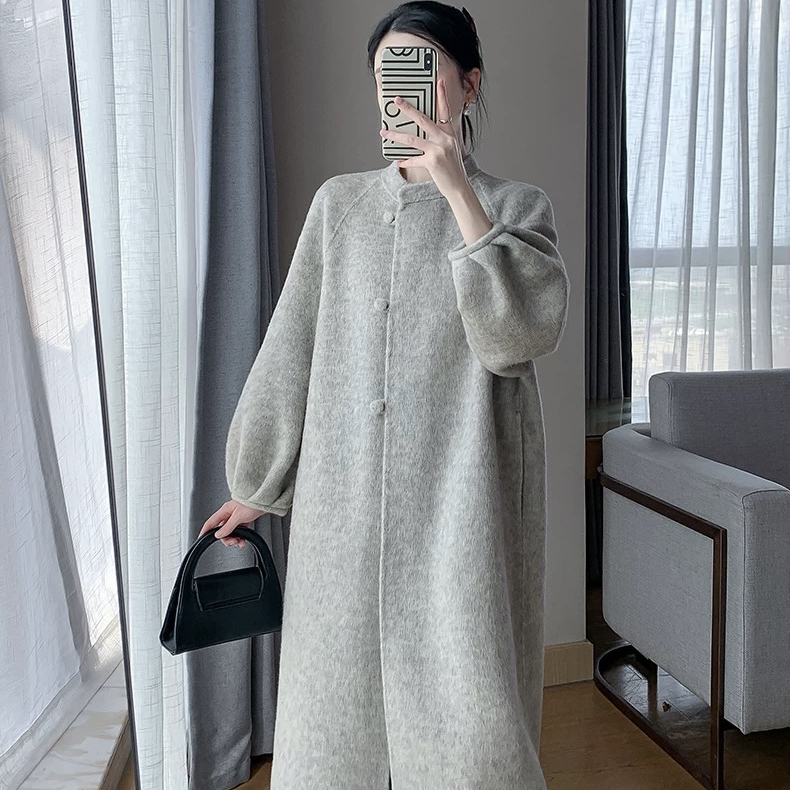 繁花-设计立领双面羊毛外套（含100澳毛）YS1-RS-QC77110