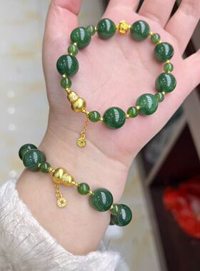 玉阅珠宝和田碧玉手串轻奢百搭