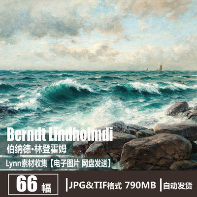 伯纳德·林登霍姆 Berndt Lindholmdi 电子图片 海景风景油画素材