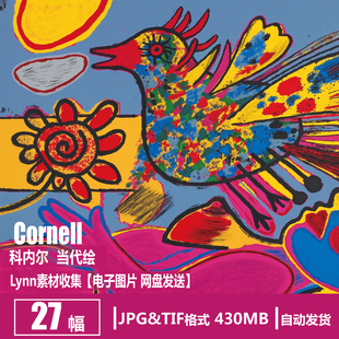科内尔 Cornell 电子图片 荷兰当代抽象油画绘画 装饰画临摹素材