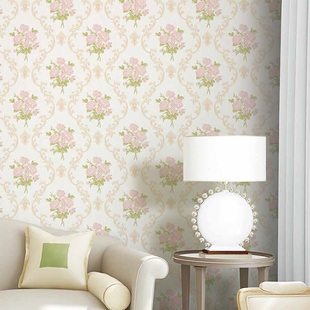 美式 田园风3D立体浮雕玫瑰花壁纸客厅卧室美容院婚房温馨背景墙纸