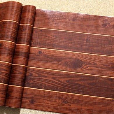 酒红色3d木纹墙纸 餐厅酒店茶楼养生会所 复古中式原木色木板壁纸