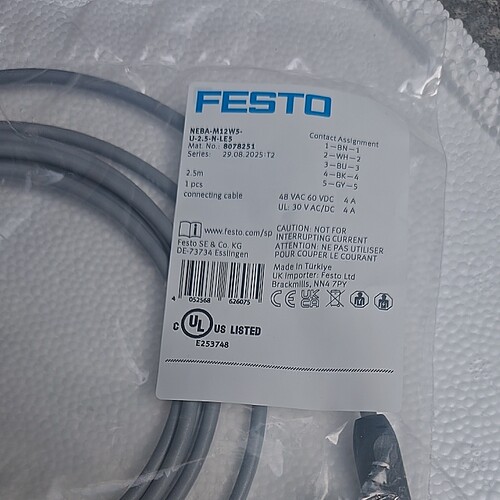 FESTO费斯托高性能通用连接线NEBA-M12W5-U-2.5-N-LE5 8078251