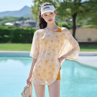 绝美小清新分体三件套泳衣女遮肉保守微胖女孩2025年级感时尚 泳装