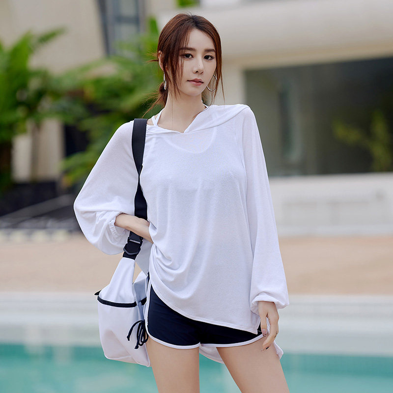 泳衣女分体三件套遮肚显瘦微胖MM绝美气质长袖防晒高级感温泉泳装