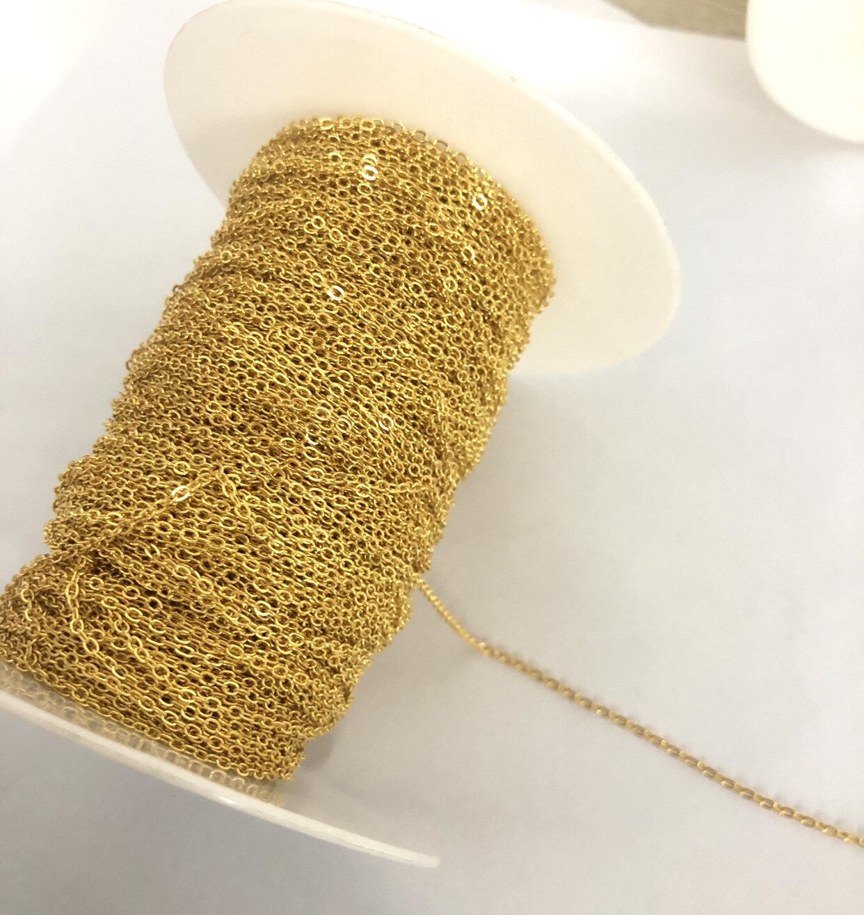 머리핀 DIY 액세서리 스텝 락킹 술 소재 플랫 O 체인 1.5MM 2.0MM 색상 보존 오래 지속되는 길이 1 미터 체인