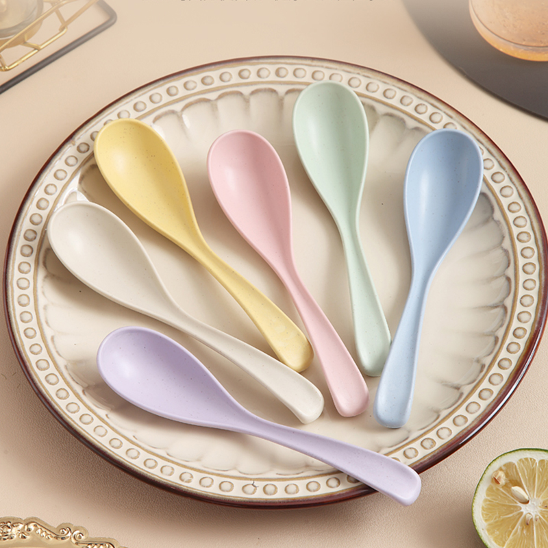 小麦秸秆长柄勺子商用汤勺