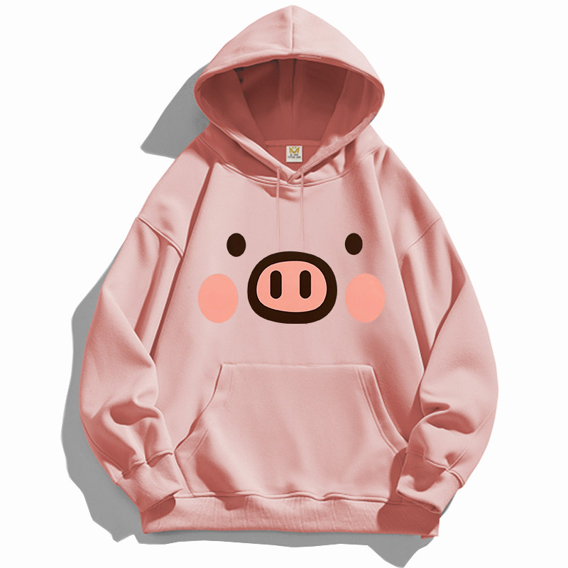 小众设计感ins潮牌可爱小猪猪连帽卫衣服宽松休闲情侣装秋冬外套