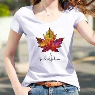 t恤女短袖2026夏季新款纯棉印花设计感体恤衫修身显瘦上衣韩版潮