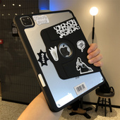 360度旋转笔槽款 10.2亚克力9.7透明防弯pro11软边air543硬壳 7保护套ipd6第11代10.9寸2025款 适用苹果iPad9