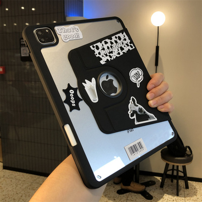 360度旋转笔槽款适用苹果iPad9/8/7保护套ipd6第11代10.9寸2025款10.2亚克力9.7透明防弯pro11软边air543硬壳