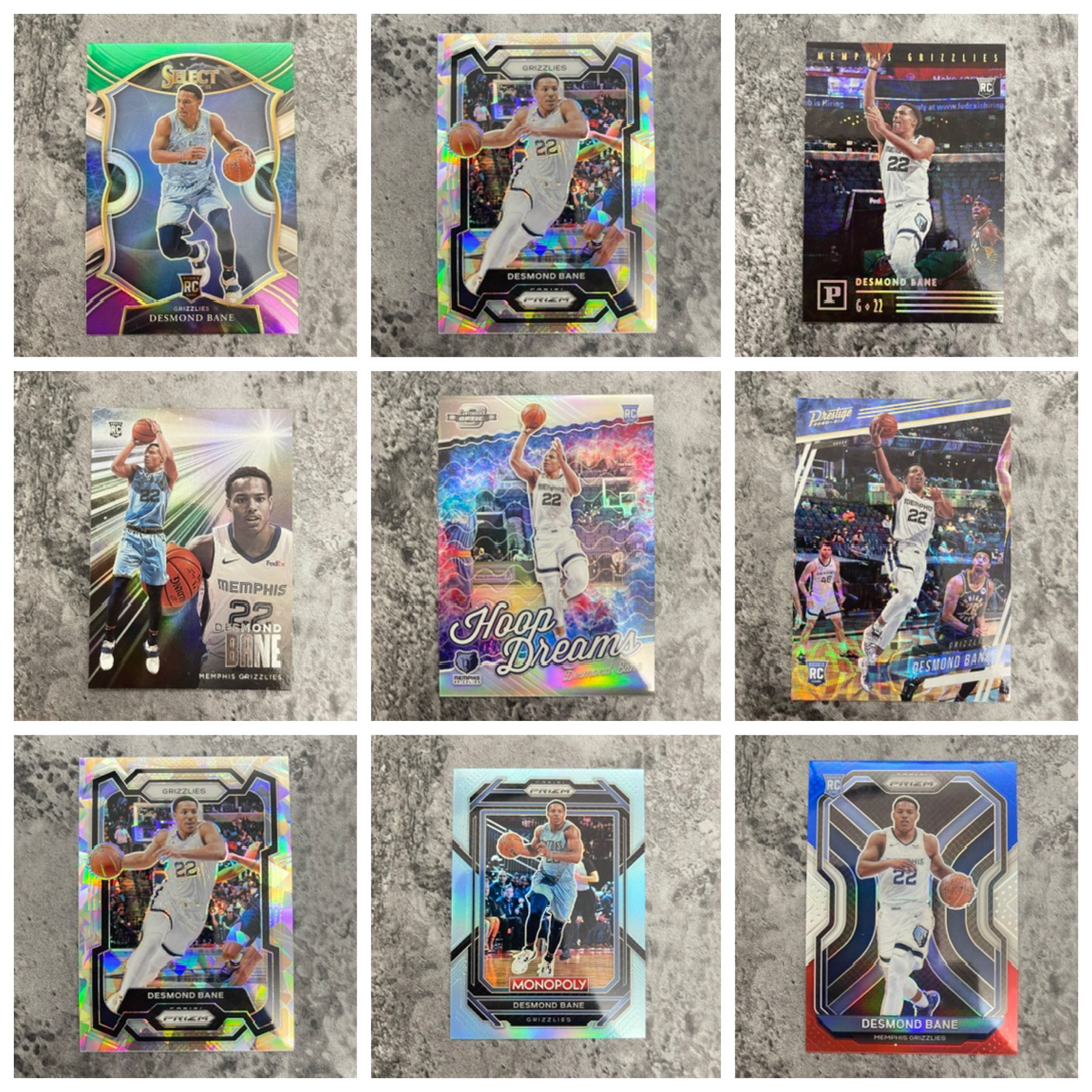 戴斯蒙德贝恩灰熊队新秀RC正版篮球NBA球星卡片收藏包邮肉装库里