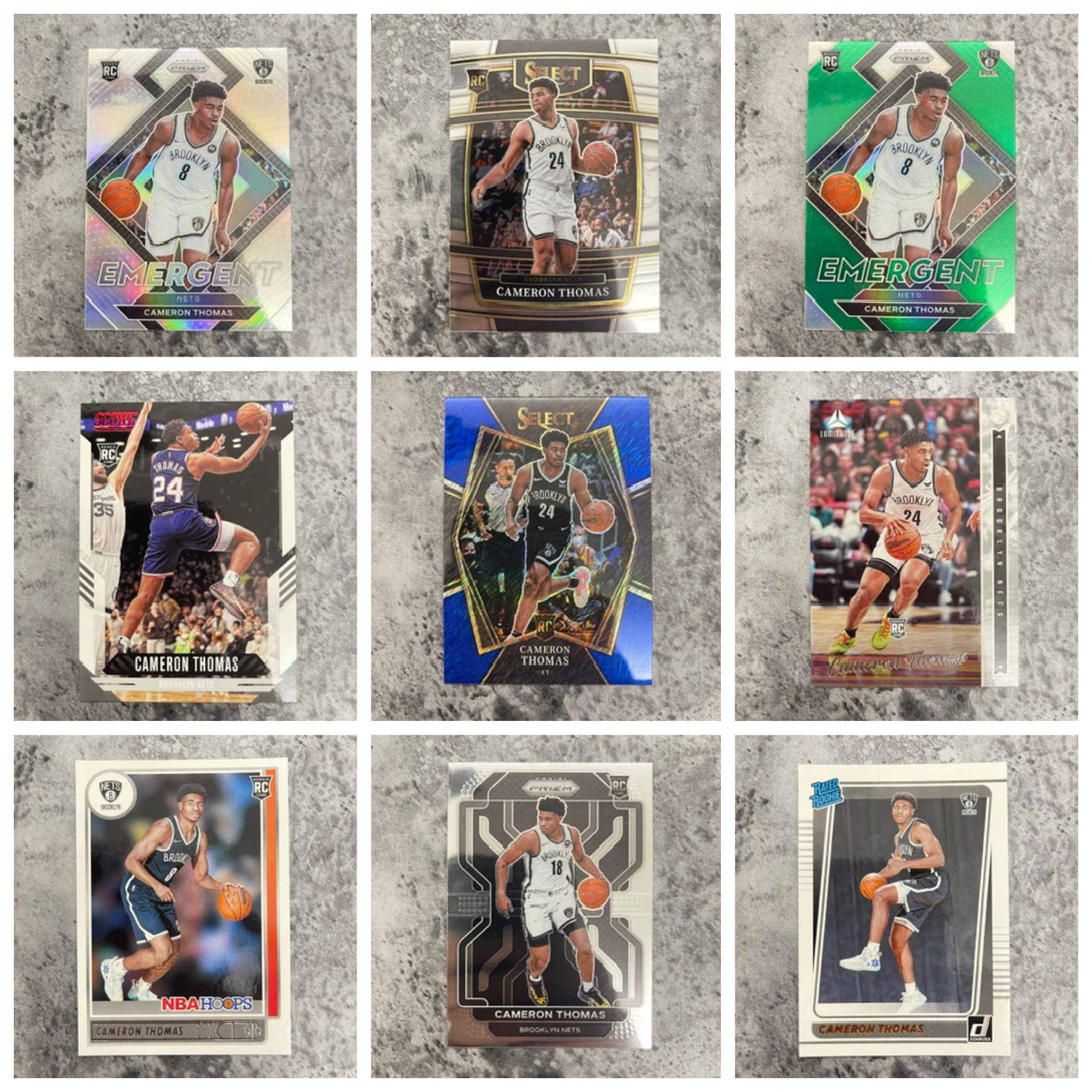 篮网新秀rc小火车卡梅隆托马斯正版篮球nba球星卡得分手收藏包邮