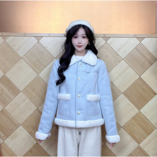 简约百搭磨砂皮外套加绒DZ0910 基础款 IEF 爱依服2025年冬季